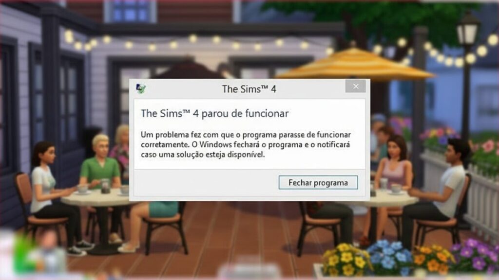 Erro “The Sims 4 parou de funcionar