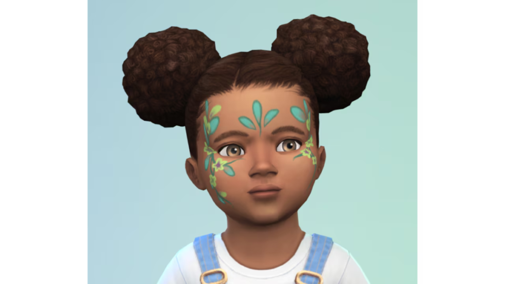 O item (puMakeupFacepaint_EP19Floral) da Maquiagem para Bebês estava oculto, e agora está desbloqueado. (Natureza Encantada)