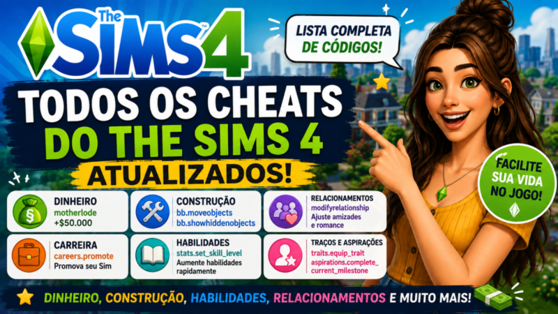 Todos os Cheats do The Sims 4 Atualizados em 2026: Lista Completa de Códigos