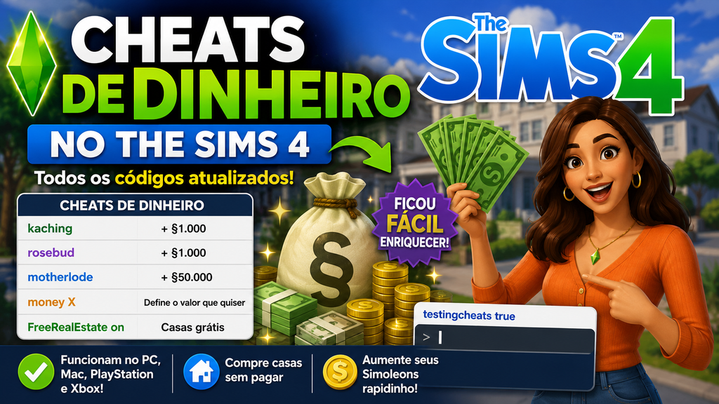 Quais são os cheats de dinheiro no The Sims 4